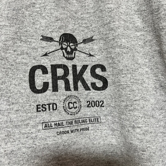 Crooks & Castles Graphic Tee - Medium - Gray Streetwear Logo Shirt - Picture 6 of 8